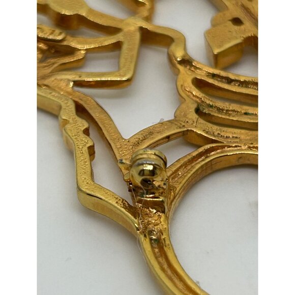 Vintage Lady Brooch Remington JJ Gold-Tone Woman With Rhinestone Accents - Picture 10 of 16